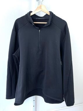 PASKHO Mens Size XXL 2XL 1/4 Zip Mock Neck Pullover Fleece Jacket Black